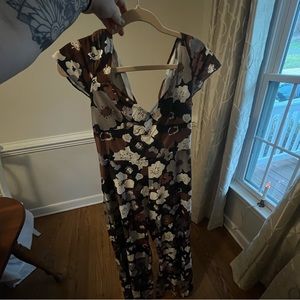Cider long floral romper NWT